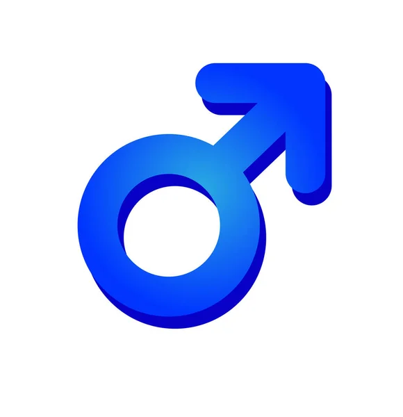 Male Gender Symbol Blue Icon Flat Style Man Sign Symbol — Stock Vector