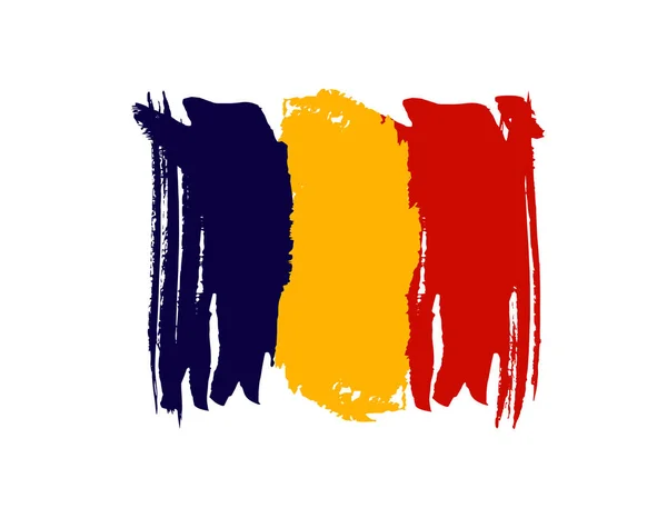 Romania Moldova Europe Country Flag Vector Background Icon Watercolor Dry — Διανυσματικό Αρχείο