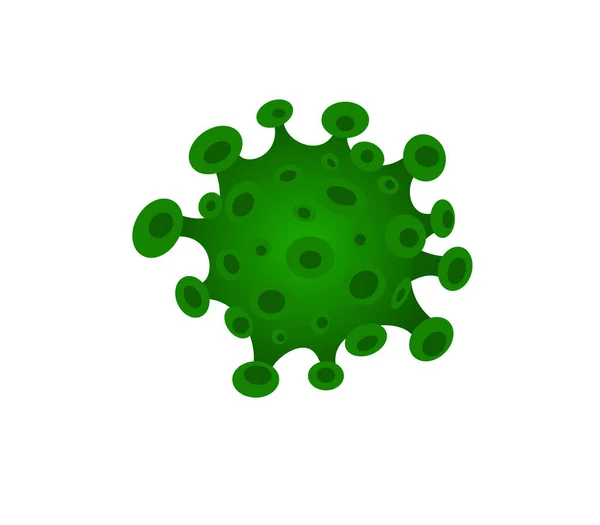 緑の単離されたウイルスアイコンベクトル図漫画フラット医療インフルエンザ分子細菌 — ストックベクタ