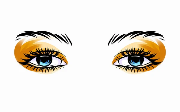 Beauty Eye 고립된 스케치 아이콘 메이크업 디자인 미용적 매력을 여성의 — 스톡 벡터