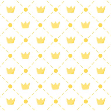 Basit, soyut, dikişsiz şablon. Düz sarı kaplama duvar kağıdı beyaz arka planda izole edilmiş. Bebek kumaşı baskı tasarımı.