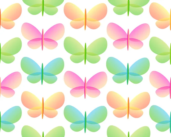 Πεταλούδα Κινουμένων Σχεδίων Απομονωμένη Διανυσματική Απεικόνιση Πολύχρωμο Λαμπερό Φως Απρόσκοπτη — Διανυσματικό Αρχείο