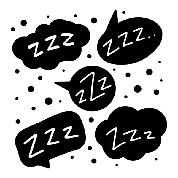 Zzz Sleep Bubble Text Snore Printable Graphic Tee Design Doodle — Stock Vector