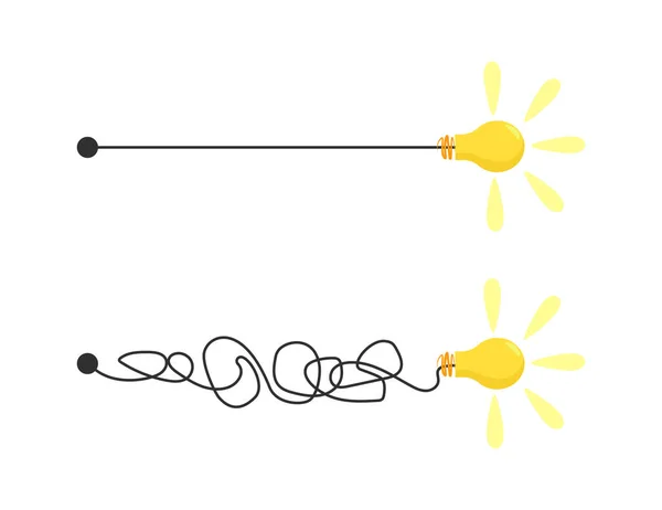 Concept Idea Lamp Creative Sign Innovation Keep Simple Business Concept — Stock Vector