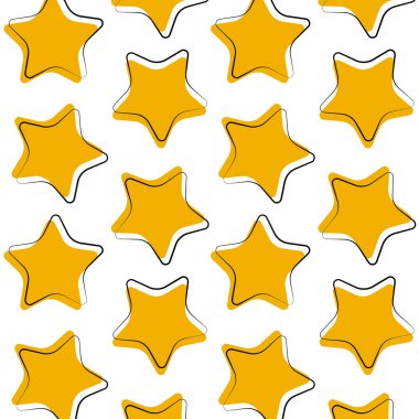 Karalama yıldızı şeklinde kusursuz bir desen. Basit vektör bez baskı şablonu.