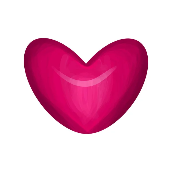 Rouge Dessin Animé Coeur Amour Icône Isolé Sur Fond Blanc — Image vectorielle