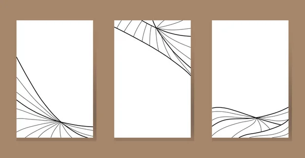 Abstrakte Linienkunst Hintergrund Gesetzt Einfache Vektorumrisse Hintergrund Minimaler Business Einband — Stockvektor