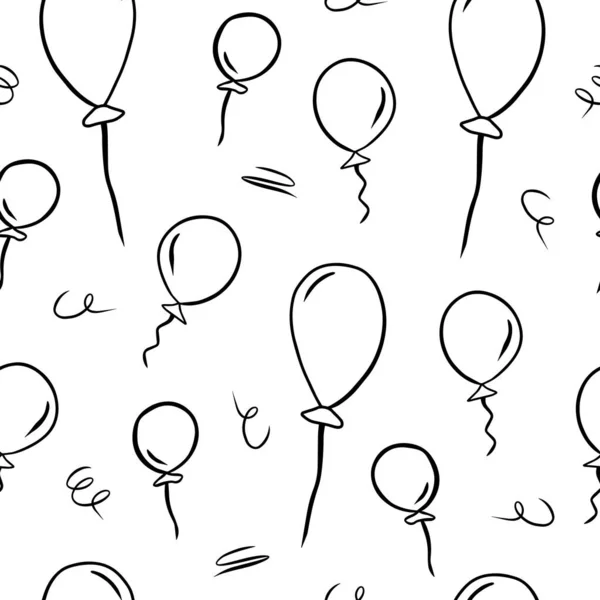 Dessin Animé Motif Sans Couture Avec Des Ballons Isolés Sur — Image vectorielle