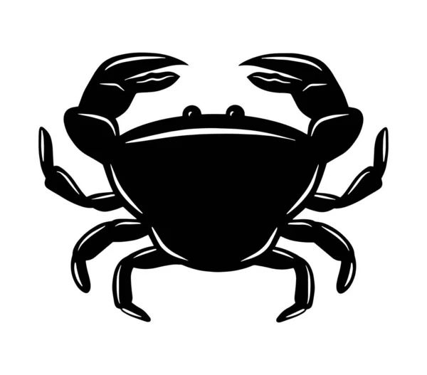 Crab Logo Icon Isolated Emblem Graphic Animal Fish Silhouette Flat — Stock Vector