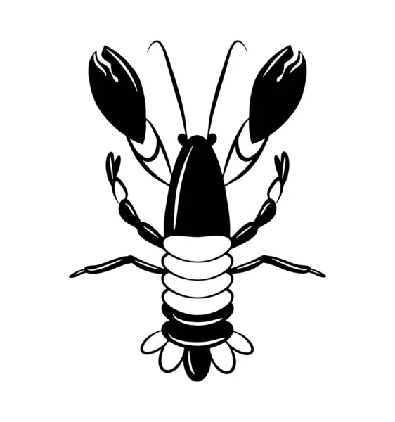 Lobster Crustacean Logo Icon Graphic Sea Animal Emblem Black Fish — Stock Vector
