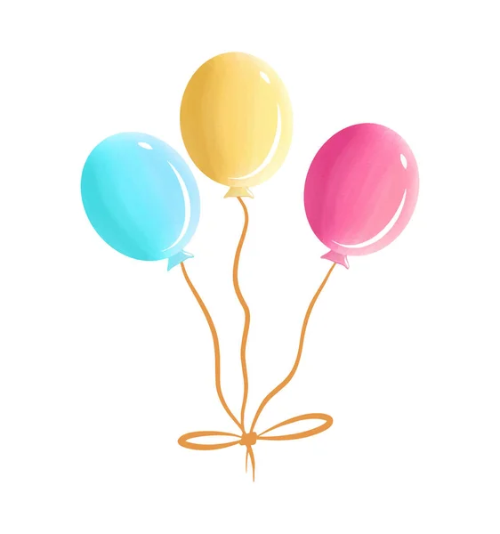 Bouquet Ballon Air Bande Dessinée Isolé Sur Fond Blanc Illustration — Image vectorielle
