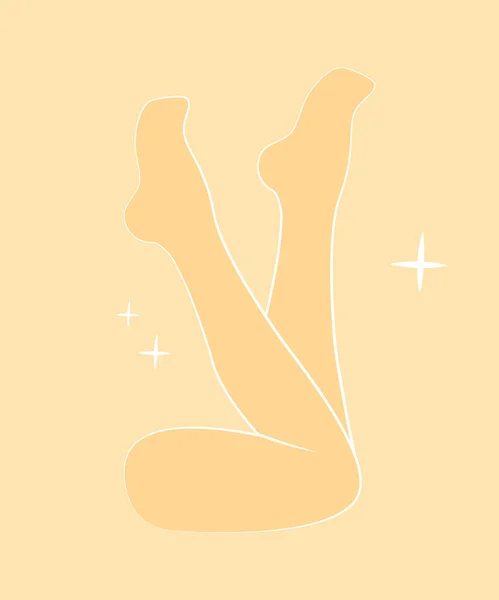 Гладкие Женские Ноги Удаление Волос Лазерная Восковая Эпиляция Векторная Декорация — стоковый вектор