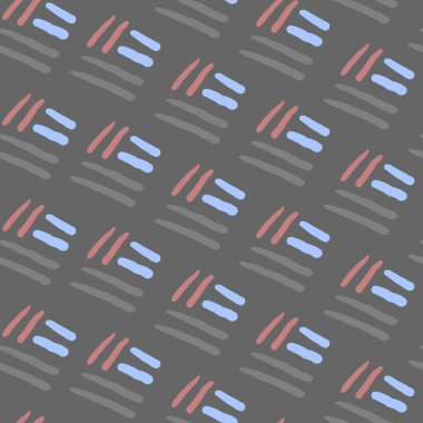 Abstract doodle seamless pattern. Vector simple fabric print template with hand drawn stripes. Trendy boho background.