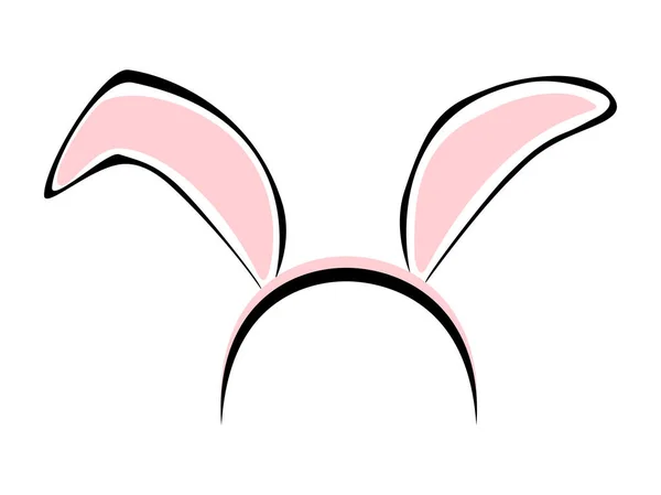 Vector Bunny Rabbit Animal Cute Headband Ears Isolated White Background — Stockový vektor