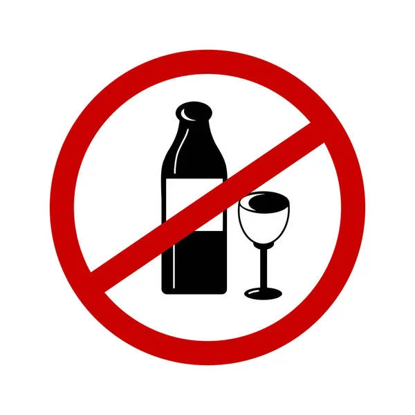 Stop Alcoholism Symbol Sticker Template Simple Vector Shape Icon Set — Stock Vector