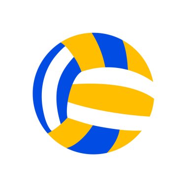 Beyaz arkaplan vektör simgesinde izole edilmiş voleybol topu. Çizgi film karalama sporu ekipmanları.