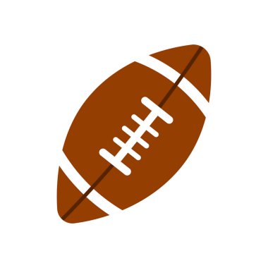 Beyaz arka plan vektör ikonu üzerinde izole edilmiş Amerikan futbol topu. Çizgi film karalama futbol oyunu ekipmanı.