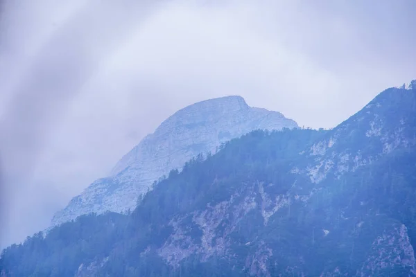 Misty Alpine Mountain View Panorama Slovenia Summer Time Hiking Rocks — Stock Photo, Image