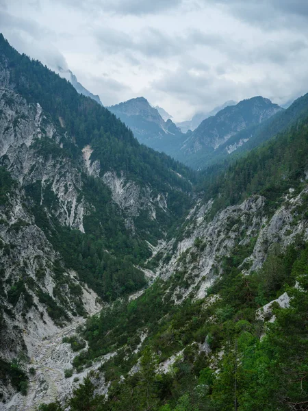 Vârfuri Muntoase Linii Peste Câmpurile Vară Sate Din Austria — Fotografie, imagine de stoc