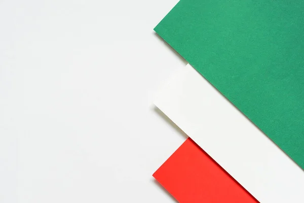 Concepto Fondo Abstracto Con Textura Papel Rojo Blanco Verde Colocada —  Fotos de Stock