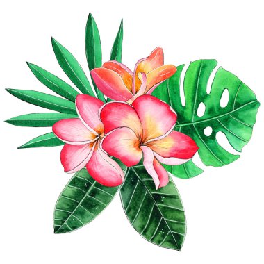 Tropikal Çiçek Suluboya Yaz Tasarımı