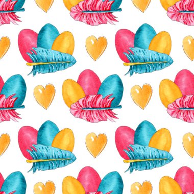 Suluboya elementli Paskalya Kusursuz Desenli Tasarım.