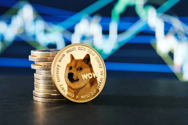 Dogecoin Kryptowährungen Und Statistischer Hintergrund — Stockfoto