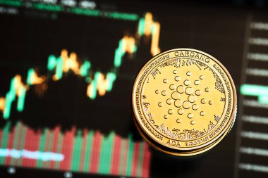 Cardano kripto para birimleri ve arkaplan grafik istatistikleri