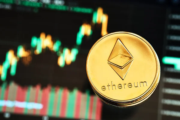 Ethereum kripto para birimleri ve arkaplan grafik istatistikleri