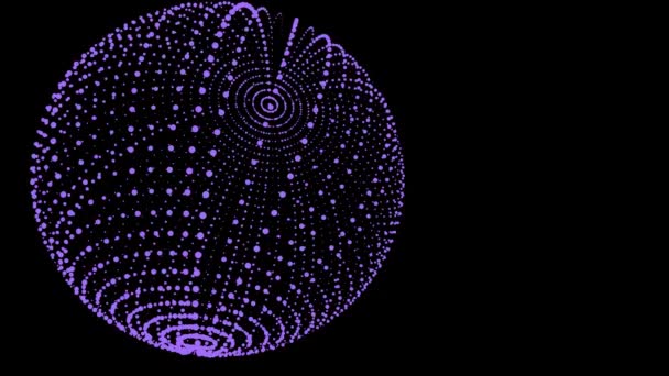 Sphère Technologie Abstraite Avec Des Points Connexion Structure Réseau Numérique — Video