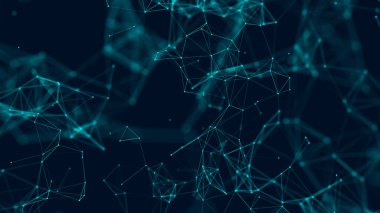 Soyut grafik tasarımı. Ağ bağlantısı arka planı. 3d oluşturma