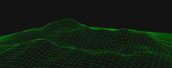 Σχεδιασμός Τοπίου Των Βουνών Wireframe Τοπίο Εικονογράφηση — Διανυσματικό Αρχείο