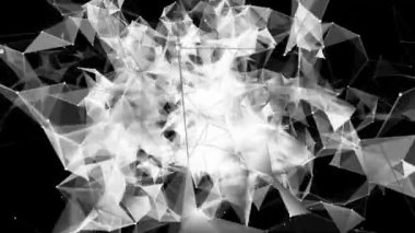 Abstract connection moving dots and lines. Technology background. Network connection structure 3D. Plexus effect 4K
