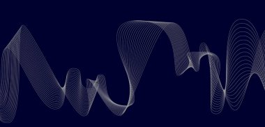 Uzayda pürüzsüz, parlak çizgiler. Yeni soyut arkaplan. 3d.