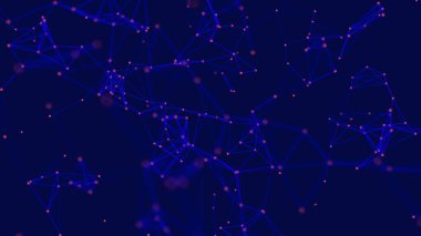 Uzayda üçgen şekiller. Bilimsel dijital arka plan. 3d oluşturma