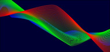 Smooth, bright lines in space. New abstract background 3d