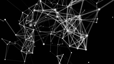 Uzayda üçgen şekiller. Bilimsel dijital arka plan. 3d oluşturma