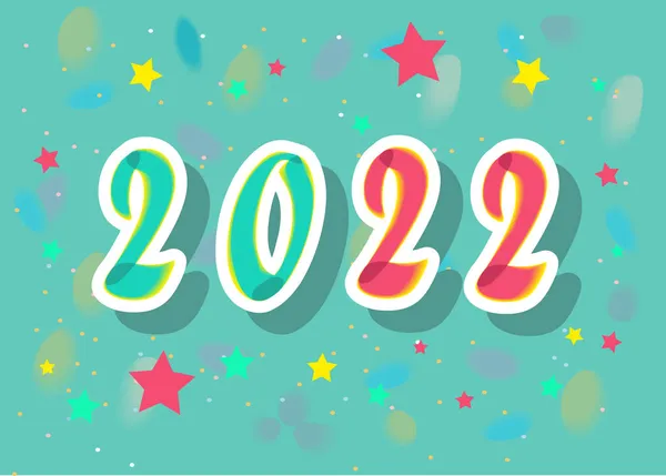 Neujahr Rot Grüne Zahl 2022 Mit Maleffekt Und Weißen Umrissen — Stockfoto