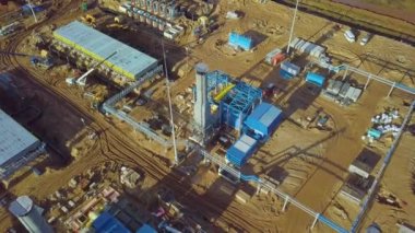 Gazprom benzin pompalama istasyonunun inşaatı. Rusya 'nın kuzeyi.