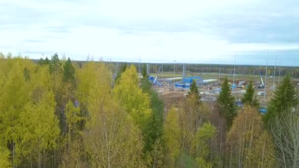 Bau des Gaspumpwerks von Gazproms. Nordrussland. — Stockvideo