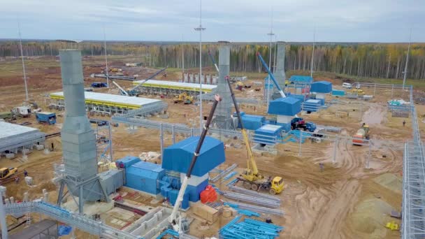 Construcción de la estación de bombeo de gas Gazproms. Norte de Rusia. — Vídeo de stock