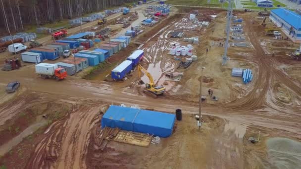 Construcción de la estación de bombeo de gas Gazproms. Norte de Rusia. — Vídeo de stock