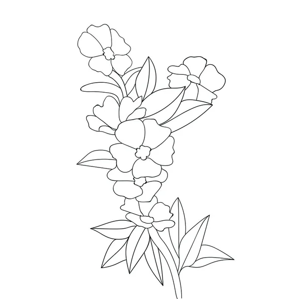 Элегантный Цветочный Рисунок Лепестками Цветов Сезонной Травы — стоковый вектор