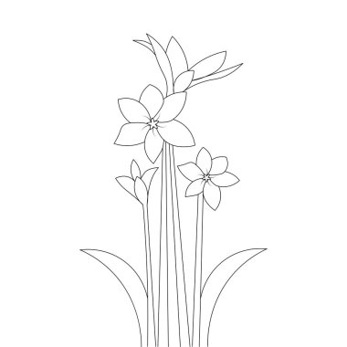 soyut çiçek açan çiçek yapraklı el çizim vektör tasarımı