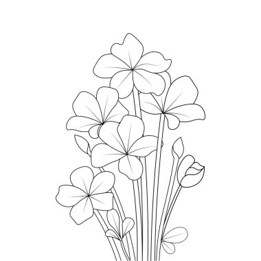 pencil line art design flower coloring page with beautiful sketch for kids