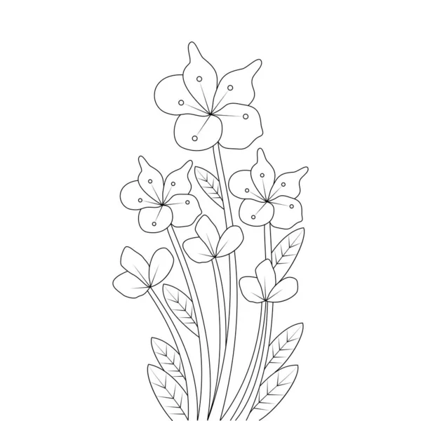 Doodle Flower Line Drawing Decorative Handmade Beautiful Clipart Design Kids — Stock Vector
