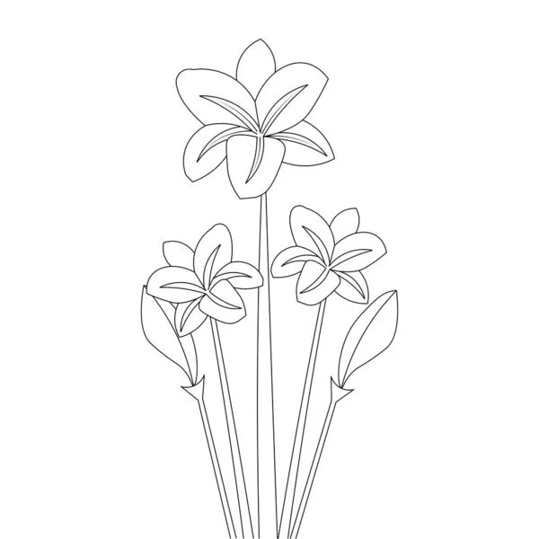 Blossom Petal Graphic Element Flower Coloring Page Illustration Design — Wektor stockowy