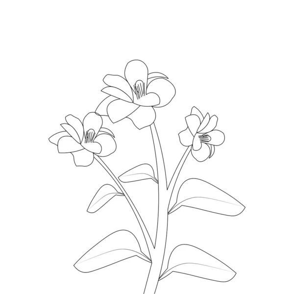 Abstract Blooming Flourish Petal Hand Drawing Flower Sketch Vector Design —  Vetores de Stock