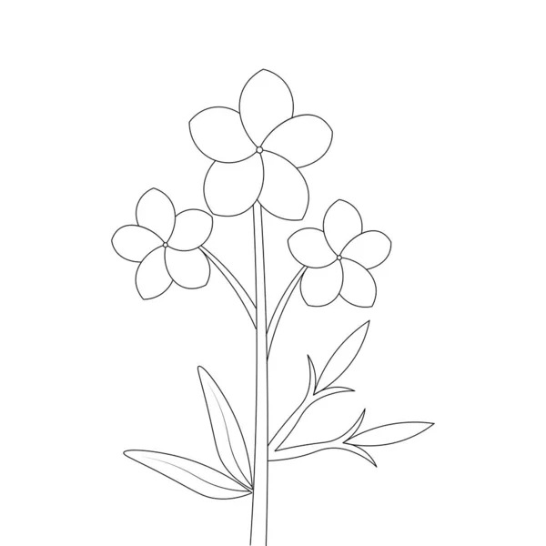 Soyut Çiçek Açan Çiçek Yapraklı Çizim Vektör Tasarımı — Stok Vektör