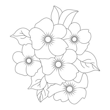 Çocuklar, çiçek desenli desenlerin renklendirme sayfası için çizim çizgisi tasarlıyorlar.